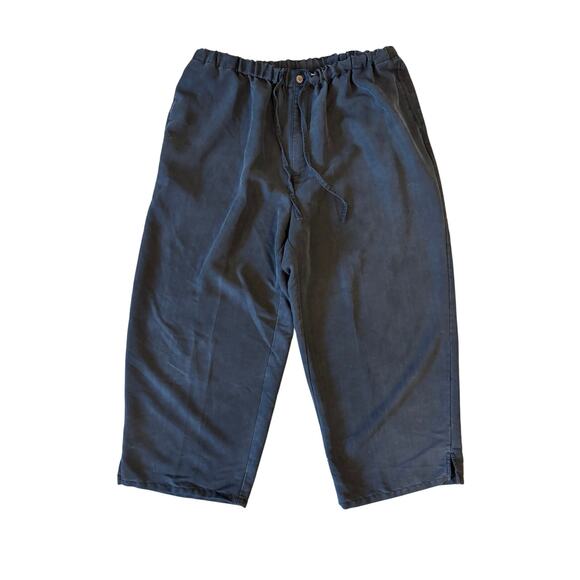 White Stag Wide Leg Crop Pants Size 14-16 Gray Drawstring Pockets 22" Inseam - Picture 1 of 4